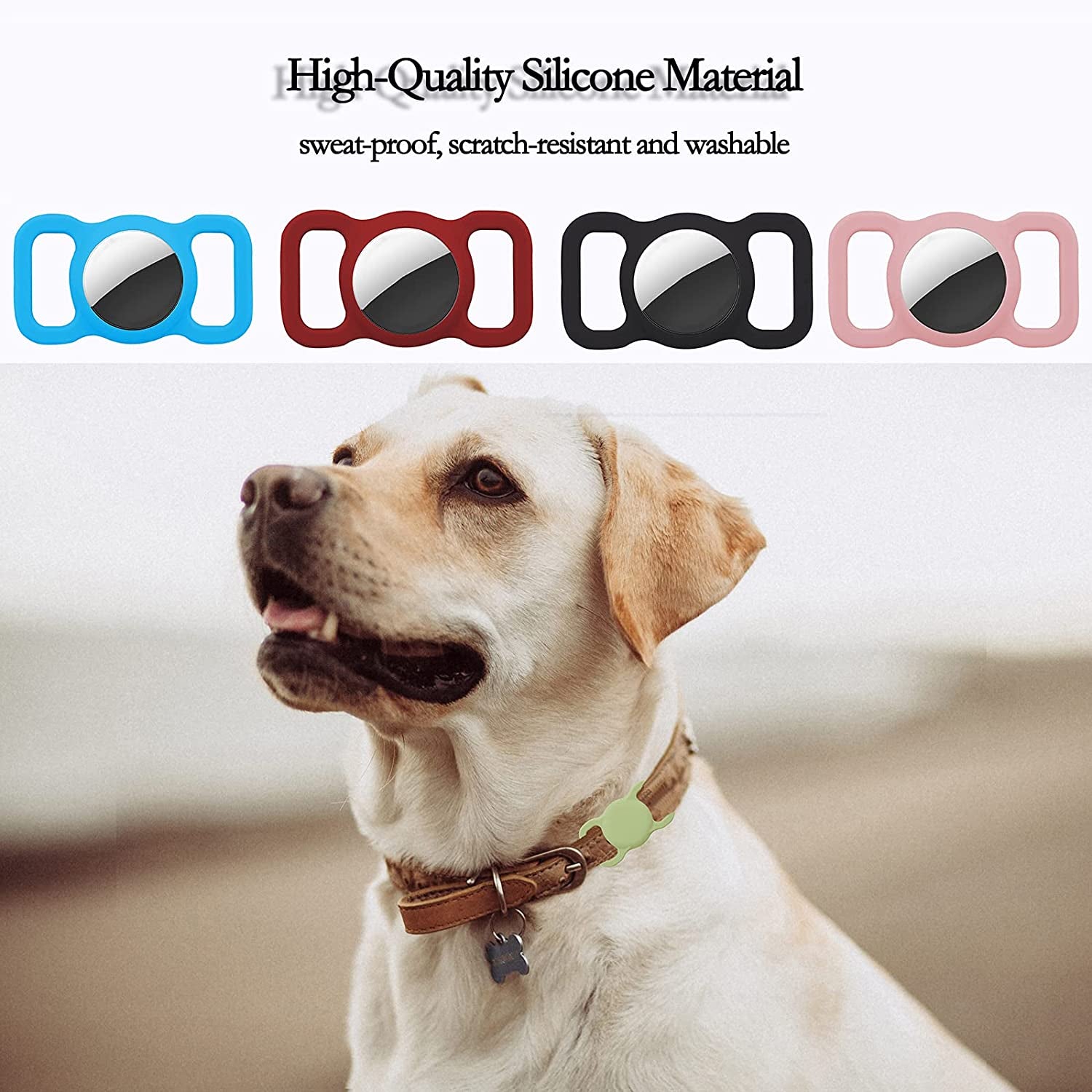 Protective Case Compatible for Airtag GPS Tracker, Fit for Dog Cat Collar Accessories Pet Loop Holder, Silicone Protective Case for Air Tag Lightweight Soft anti Scratch anti Lost(Emerald Green 1Pack)