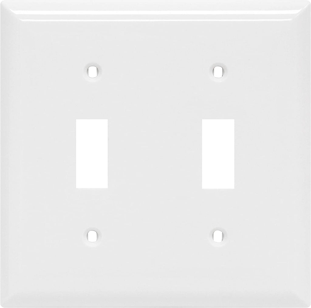 Double Wall Plates Cover, 2 Gang, Light Switch Cover, 0.32" X 4.47", Outlet Covers, Screws Included, White,