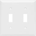Double Wall Plates Cover, 2 Gang, Light Switch Cover, 0.32" X 4.47", Outlet Covers, Screws Included, White,
