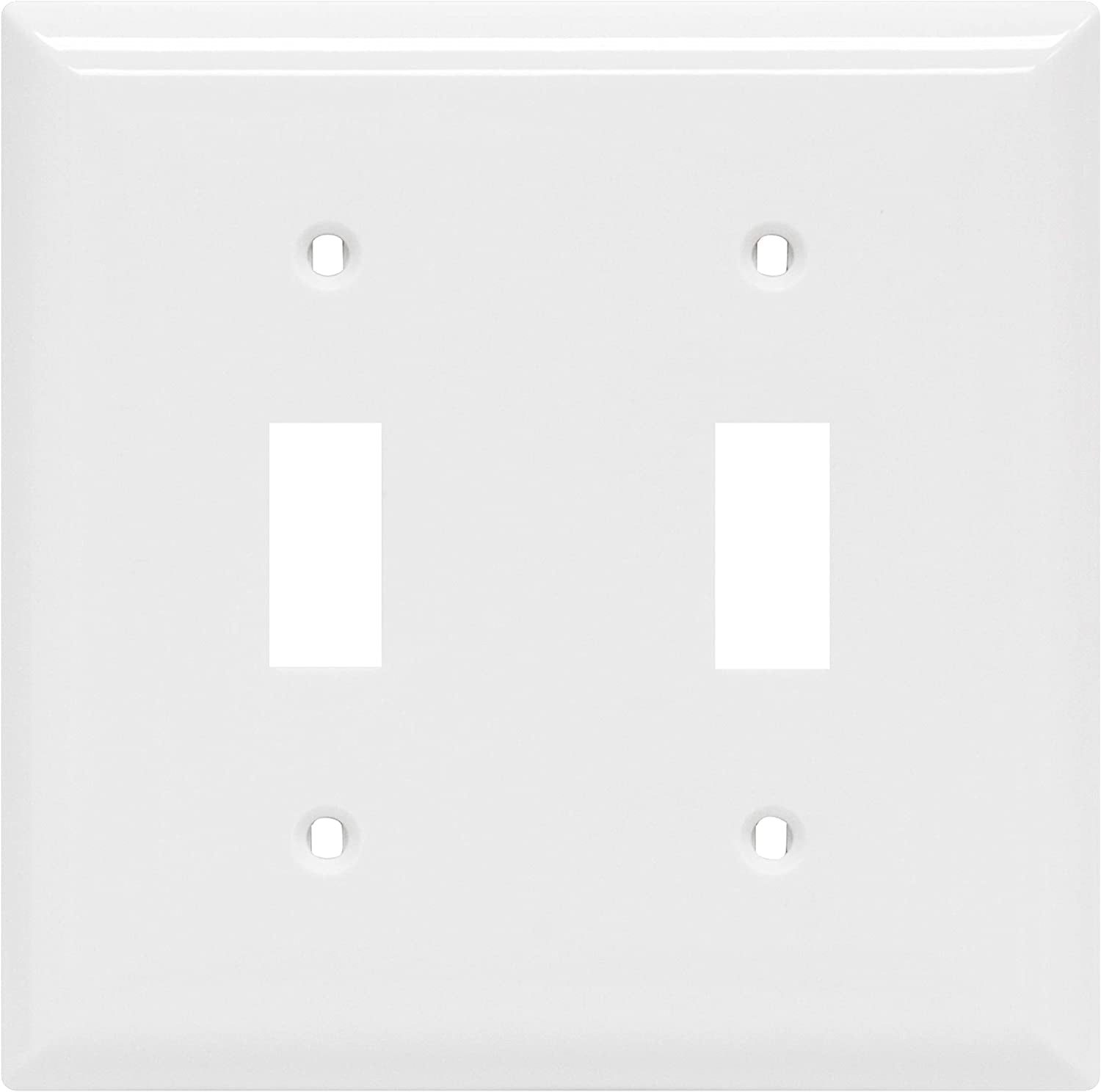 Double Wall Plates Cover, 2 Gang, Light Switch Cover, 0.32" X 4.47", Outlet Covers, Screws Included, White,