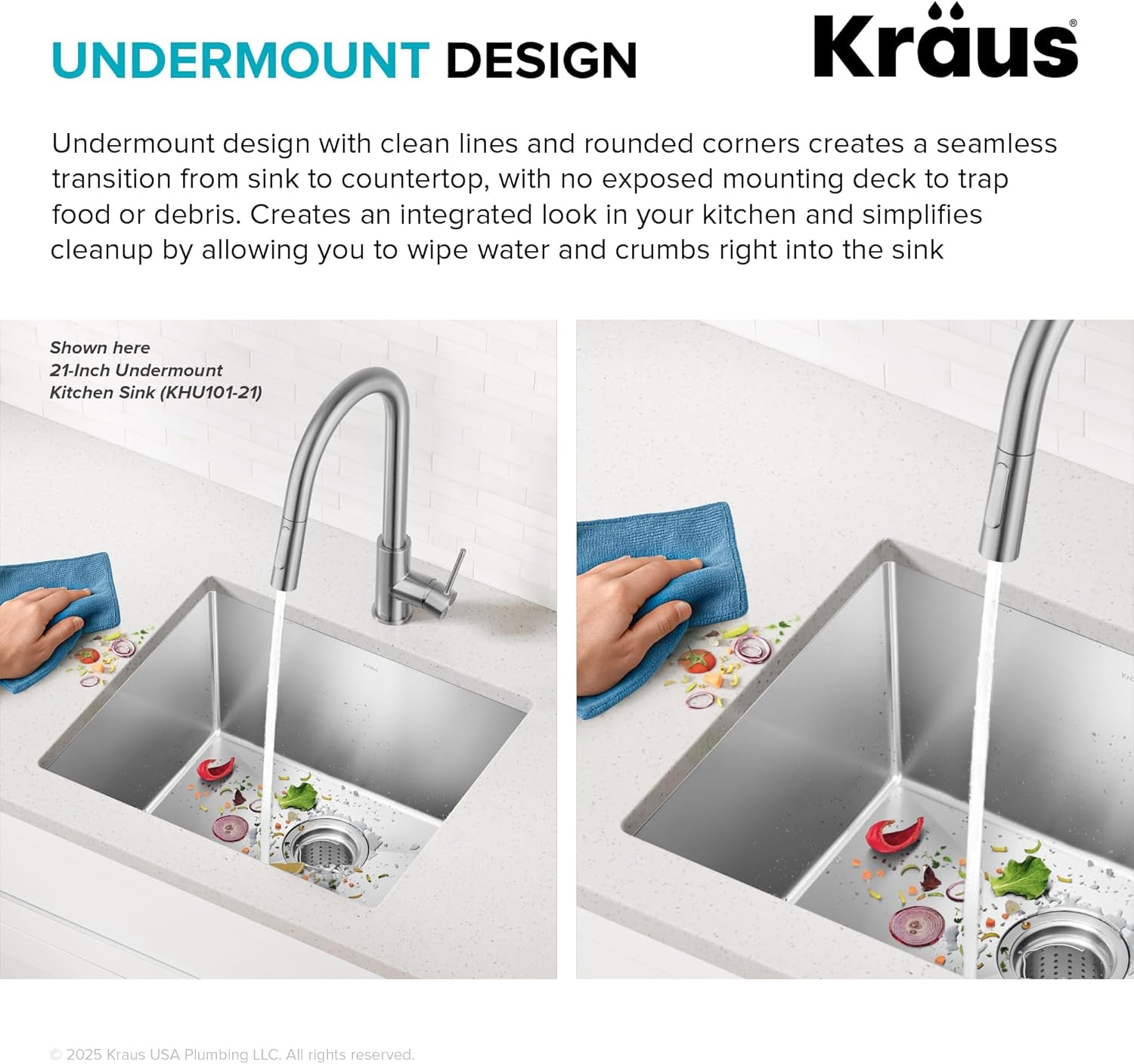Standart PRO 26-Inch 16 Gauge Undermount Single Bowl Stainless Steel Kitchen Sink, KHU100-26