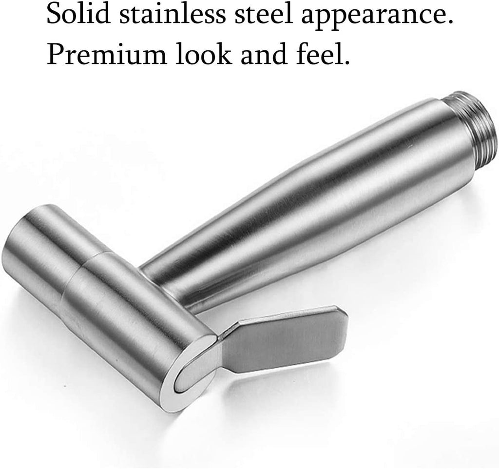 Handheld Bidet Sprayer for Toilet,  Baby Cloth Diaper Sprayers Bidets for Toilet Stainless Steel Brushed Nickel Bathroom Hand Held Shattaf Shower Wall&Toilet Mount (Bidet Sprayer Head Only)